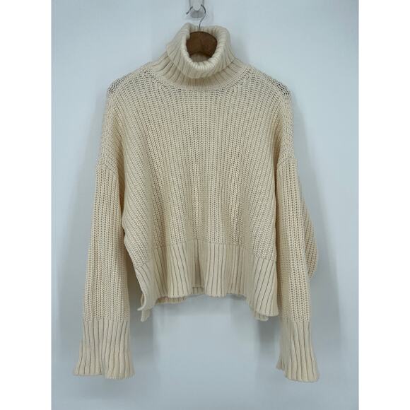 Madewell Antique Cream Wide Rib Turtleneck Sweater NWT Size XXS - Picture 9 of 10